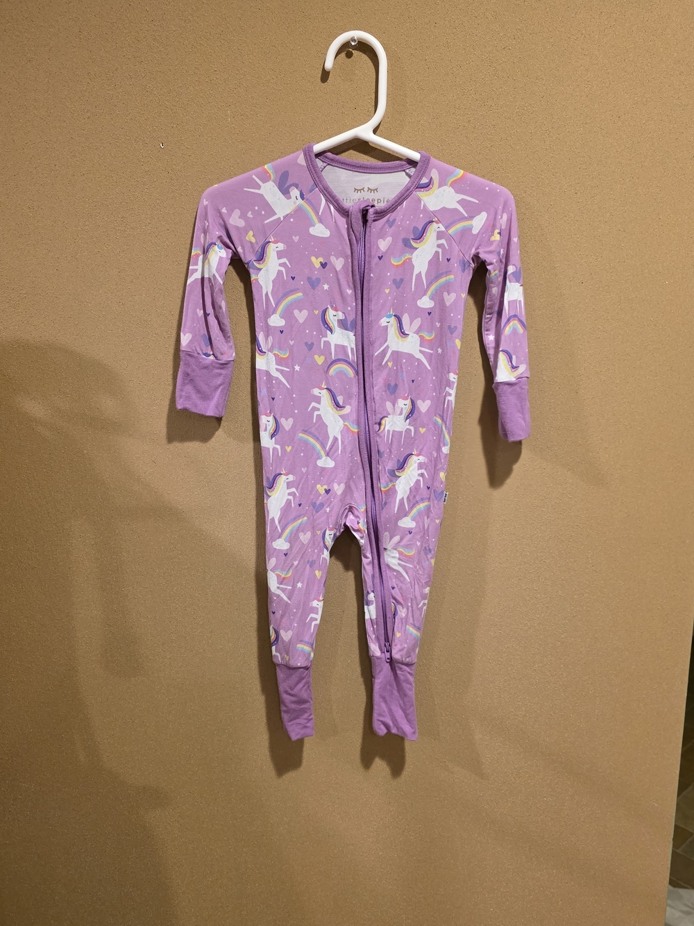 Little Sleepies Purple Unicorn Rainbow Footed Pajamas